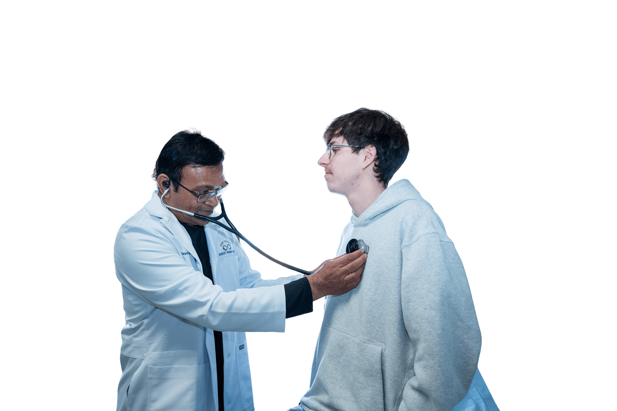 Dr. Kalyan Aluri with a patient at Fort Wayne Direct Primary Care